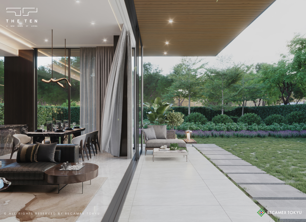 Phòng khách căn hộ 3 phòng ngủ dự án The TEN